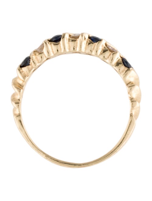 Ring 14K Sapphire & Diamond Band