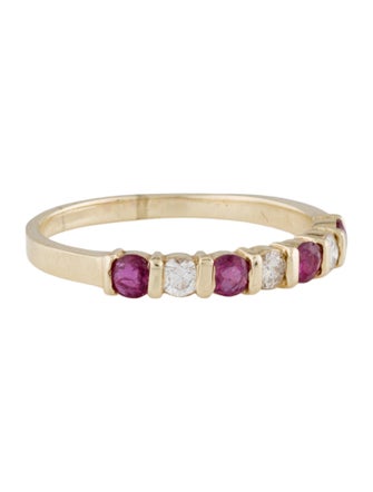 Ring 14K Ruby & Diamond Band