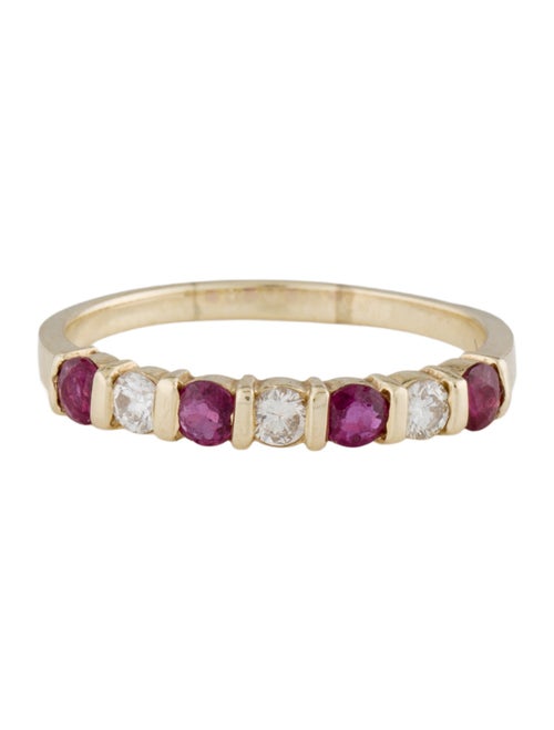 Ring 14K Ruby & Diamond Band