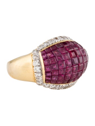 Ring 18K Ruby & Diamond Cocktail Ring
