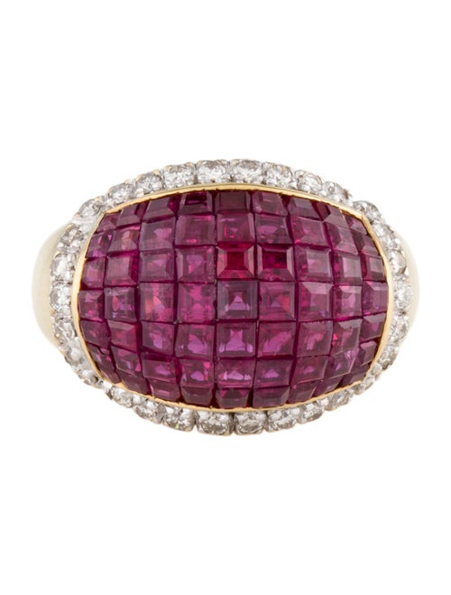 Ring 18K Ruby & Diamond Cocktail Ring