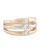 Ring 14K Diamond Three Row Band Ring