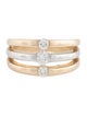 Ring 14K Diamond Three Row Band Ring