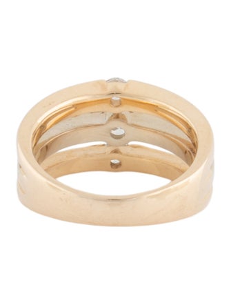 Ring 14K Diamond Three Row Band Ring