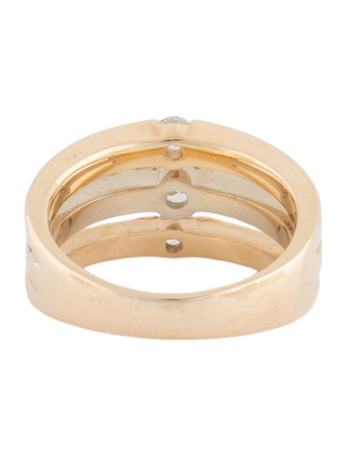 Ring 14K Diamond Three Row Band Ring