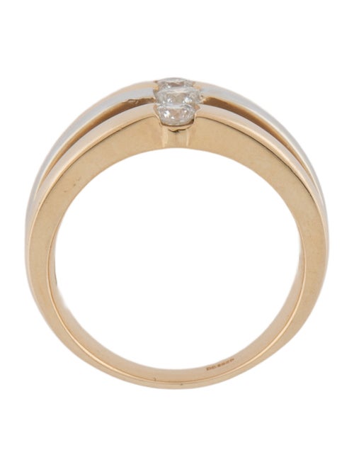 Ring 14K Diamond Three Row Band Ring