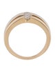 Ring 14K Diamond Three Row Band Ring