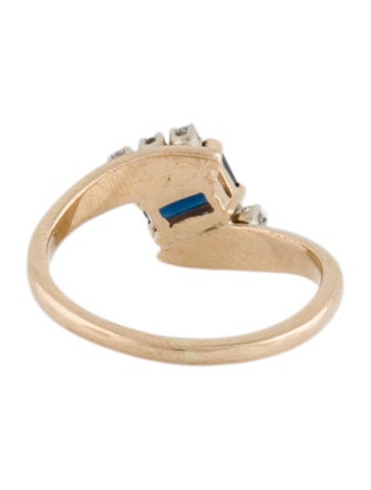 Ring 14K Sapphire & Diamond Cocktail Ring