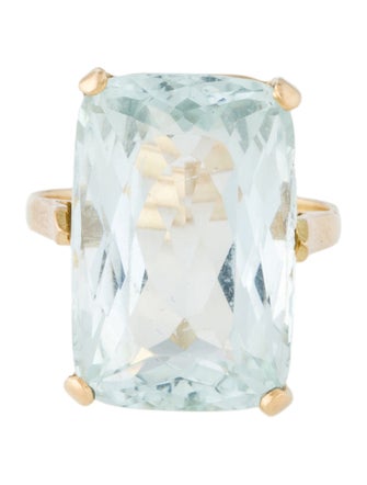 Ring 18K Aquamarine Cocktail Ring