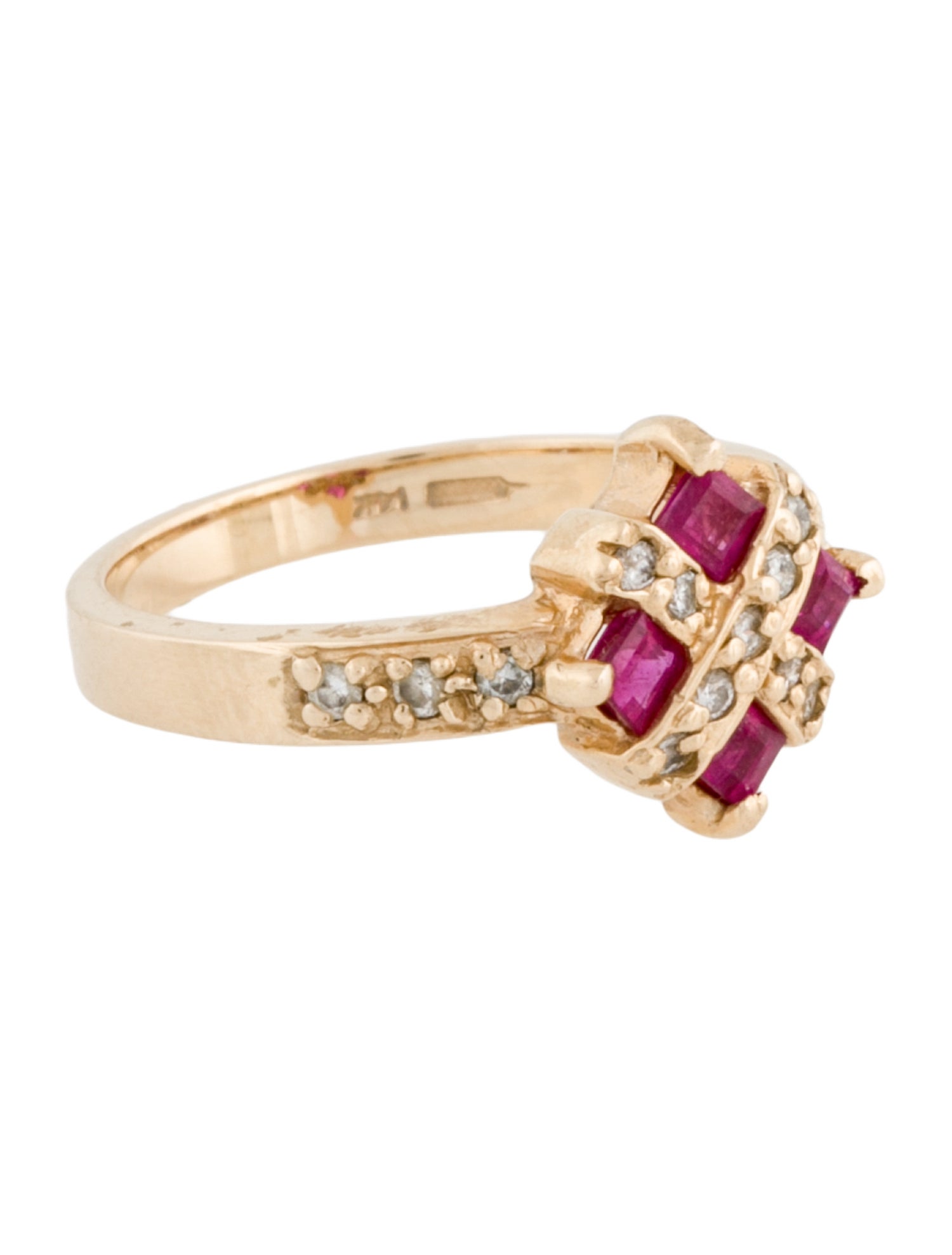 Ring 14K Ruby & Diamond Cocktail