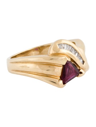 Ring 14K Ruby & Diamond Twist Cocktail Ring