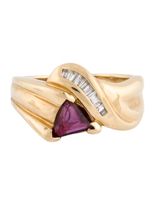 Ring 14K Ruby & Diamond Twist Cocktail Ring