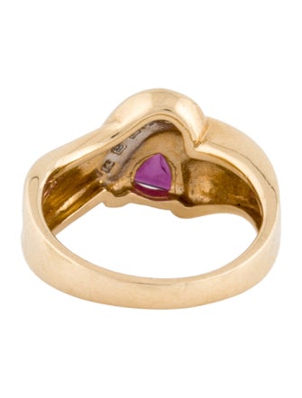 Ring 14K Ruby & Diamond Twist Cocktail Ring