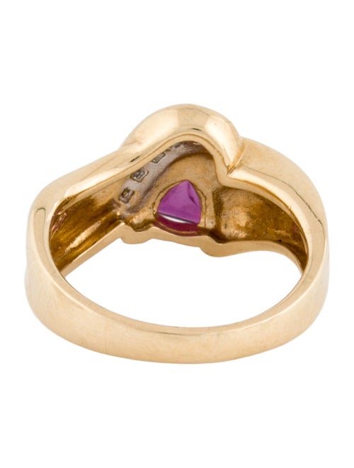 Ring 14K Ruby & Diamond Twist Cocktail Ring