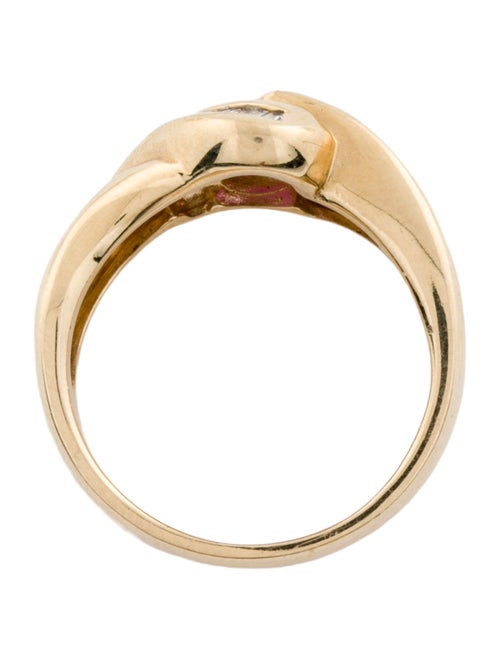 Ring 14K Ruby & Diamond Twist Cocktail Ring