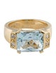 Ring 18K 4.31ct Aquamarine and Diamond Cocktail Ring