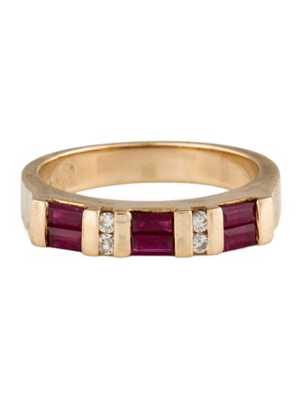 Ring 14K Ruby & Diamond Band