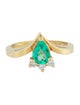 Ring 18K Emerald & Diamond Cocktail Ring