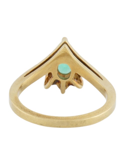 Ring 18K Emerald & Diamond Cocktail Ring