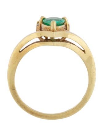 Ring 18K Emerald & Diamond Cocktail Ring