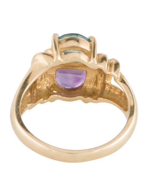 Ring 14K Amethyst & Topaz Cocktail Ring