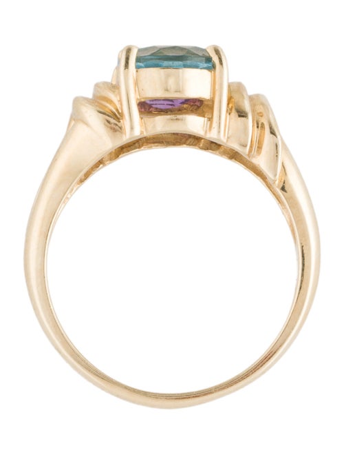Ring 14K Amethyst & Topaz Cocktail Ring
