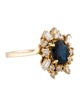 Ring 14K Diamond & Sapphire Cocktail Ring