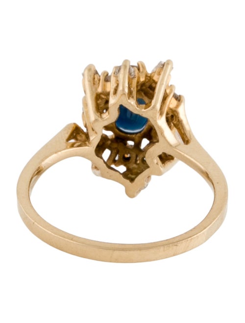 Ring 14K Diamond & Sapphire Cocktail Ring