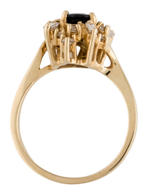 Ring 14K Diamond & Sapphire Cocktail Ring