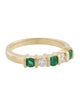 Ring 14K Emerald & Diamond Band Ring