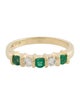 Ring 14K Emerald & Diamond Band Ring