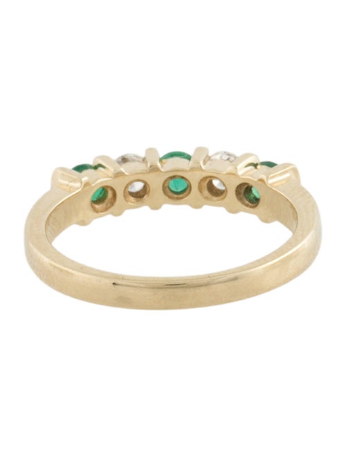 Ring 14K Emerald & Diamond Band Ring