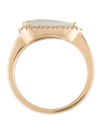 Ring 14K Prasiolite & Diamond Cocktail Ring