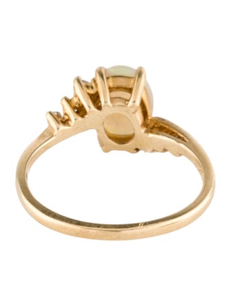 Ring 14K Opal & Diamond Cocktail Ring
