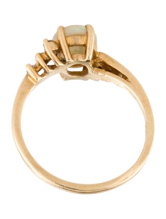 Ring 14K Opal & Diamond Cocktail Ring
