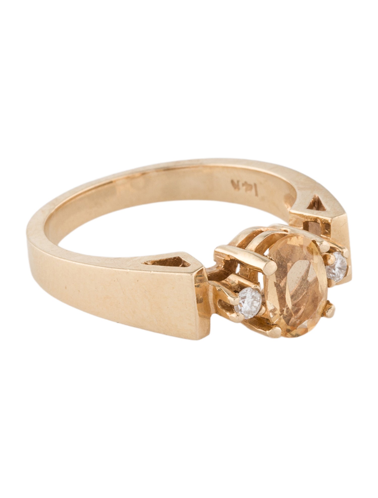 Ring 14K Topaz & Diamond Cocktail