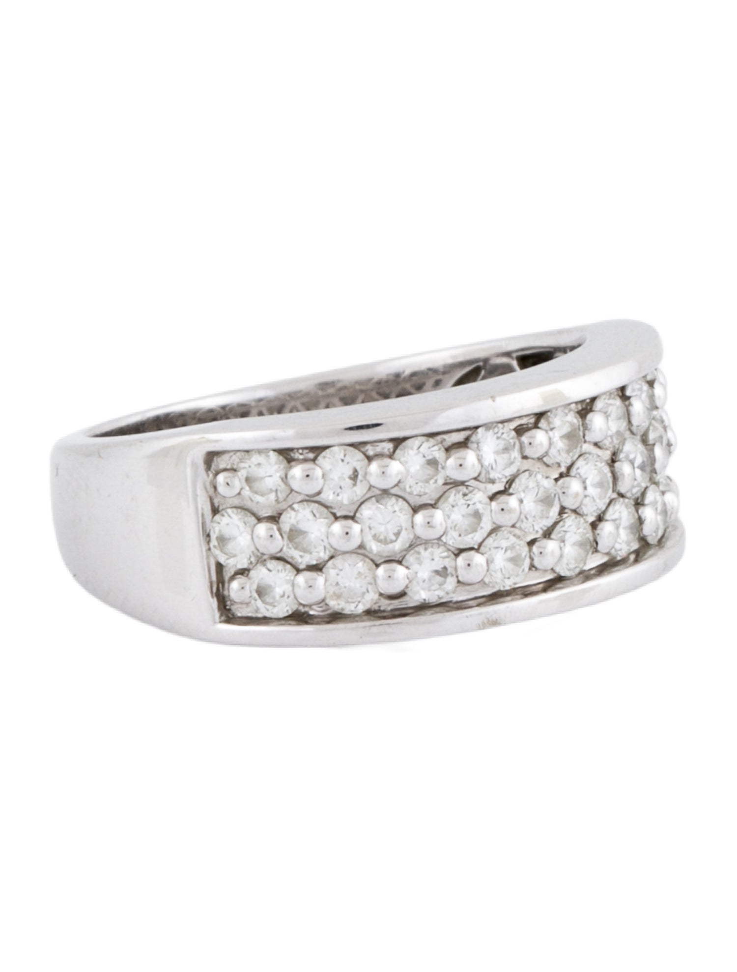 Ring 14K Diamond Three Row Band