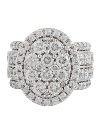 Ring 10K Diamond Cluster Cocktail Ring