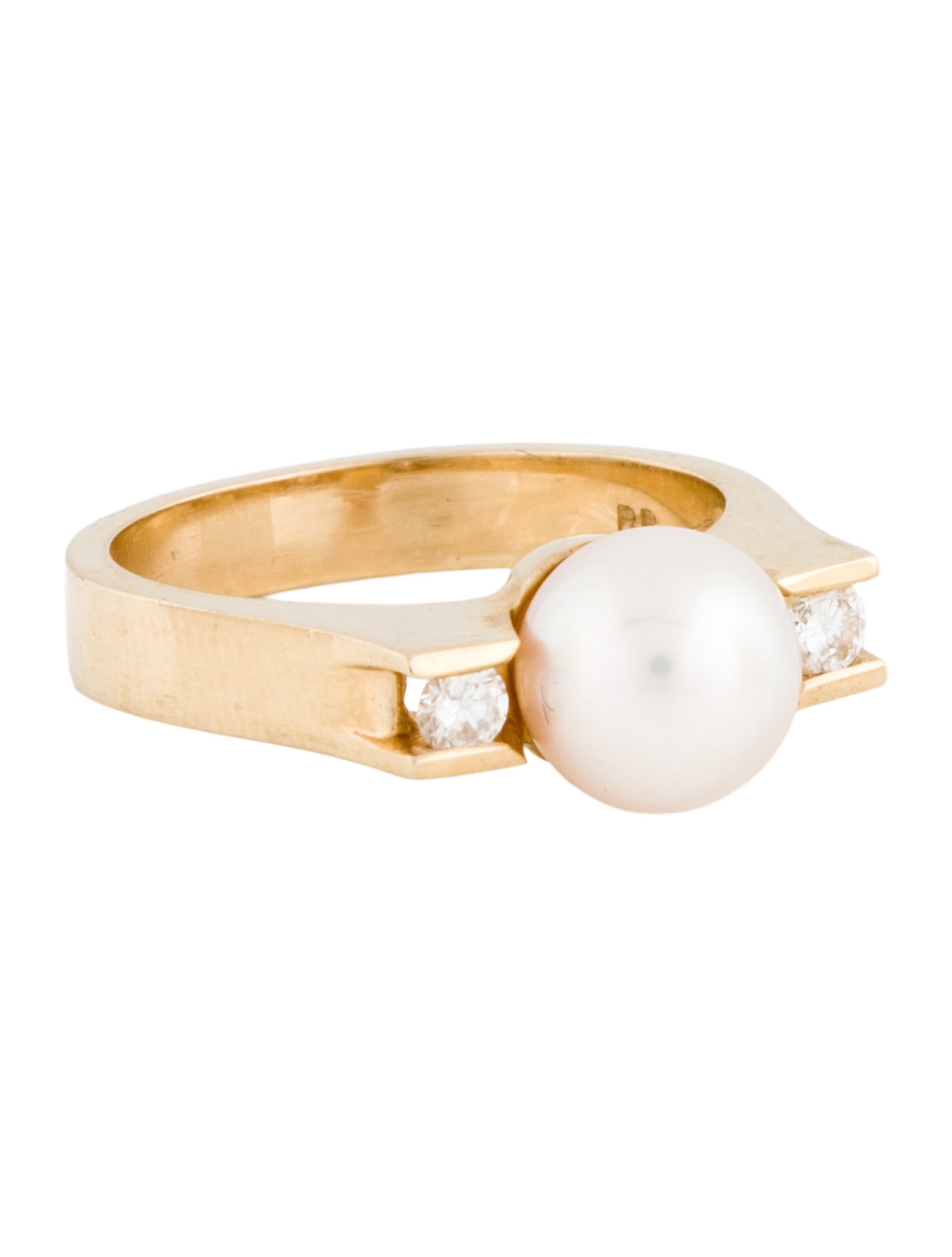 Ring 14K Cultured Pearl & Diamond Cocktail
