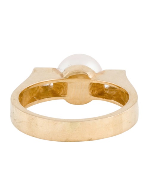 Ring 14K Cultured Pearl & Diamond Cocktail Ring