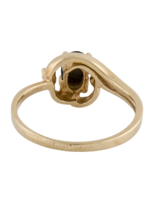 Ring 10K Star Sapphire & Diamond Cocktail Ring