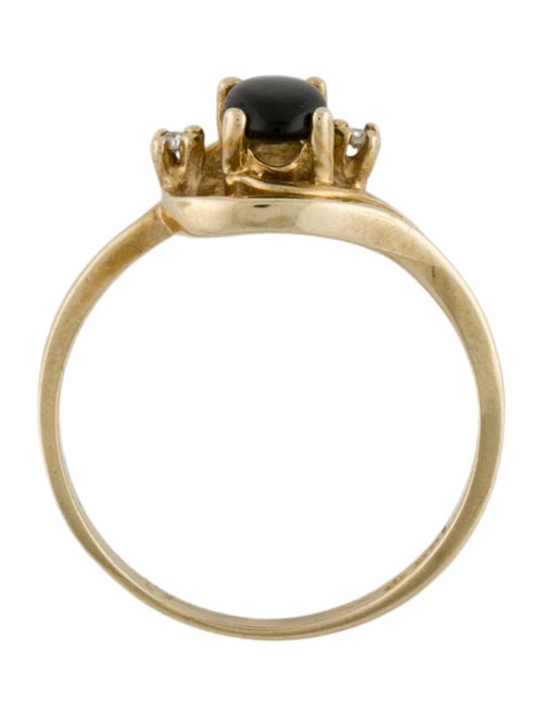 Ring 10K Star Sapphire & Diamond Cocktail Ring