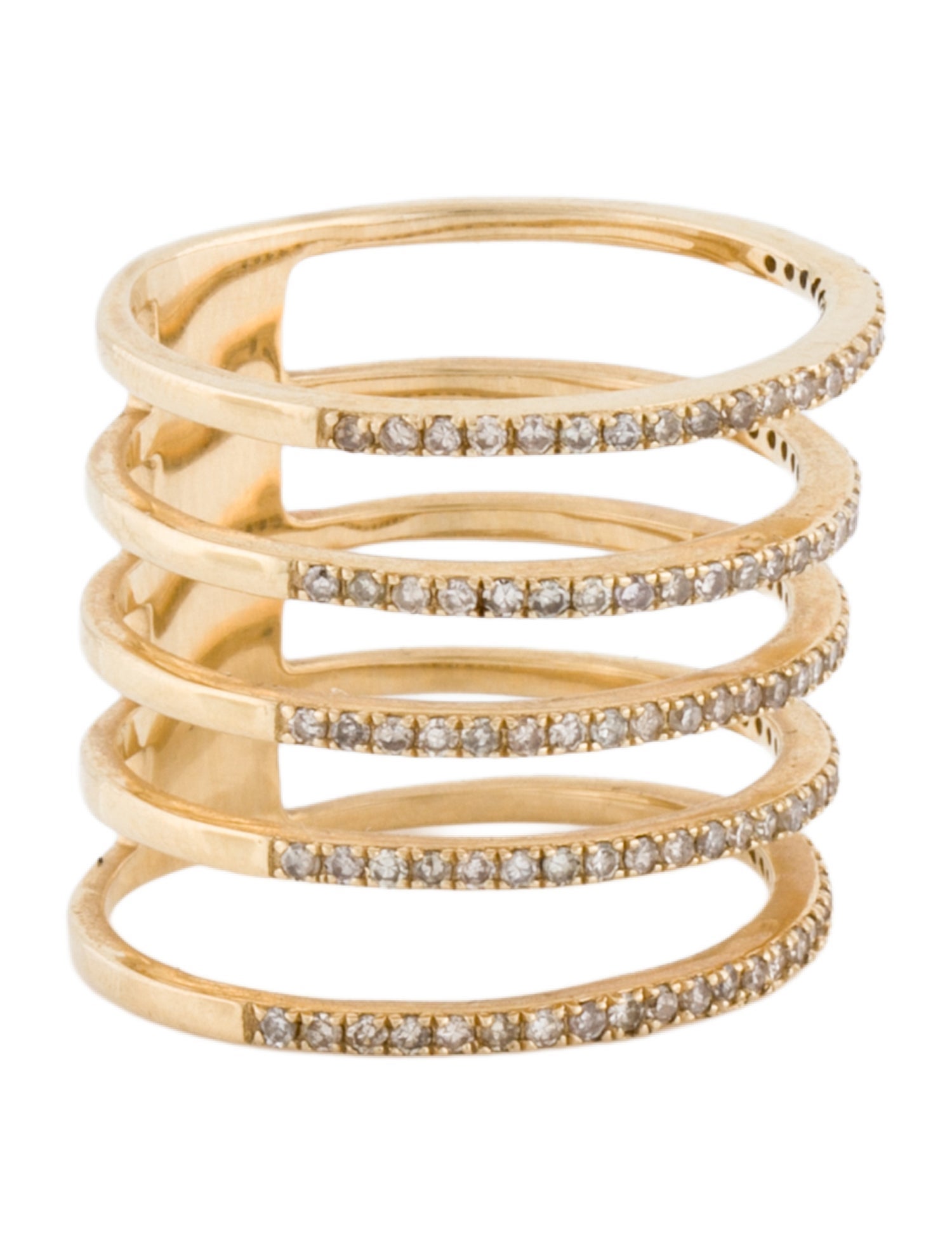 Ring 14K Diamond Five Row Band