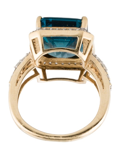 Ring 14K 7.15ct Topaz & Diamond Cocktail Ring