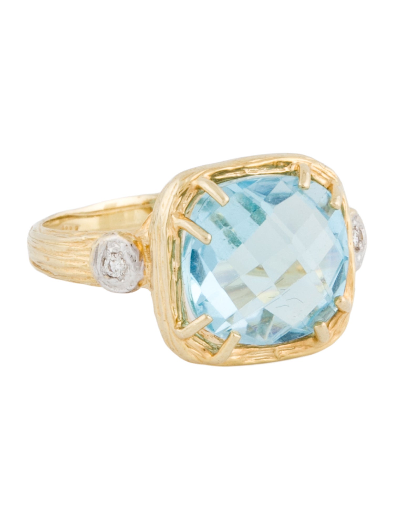Ring 14K Topaz & Diamond Cocktail
