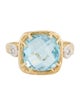 Ring 14K Topaz & Diamond Cocktail Ring