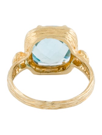 Ring 14K Topaz & Diamond Cocktail Ring