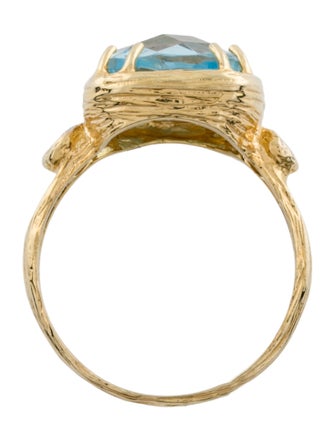 Ring 14K Topaz & Diamond Cocktail Ring