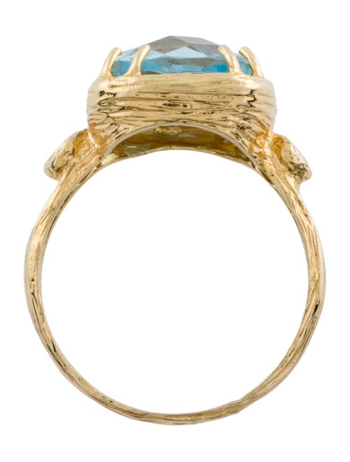 Ring 14K Topaz & Diamond Cocktail Ring