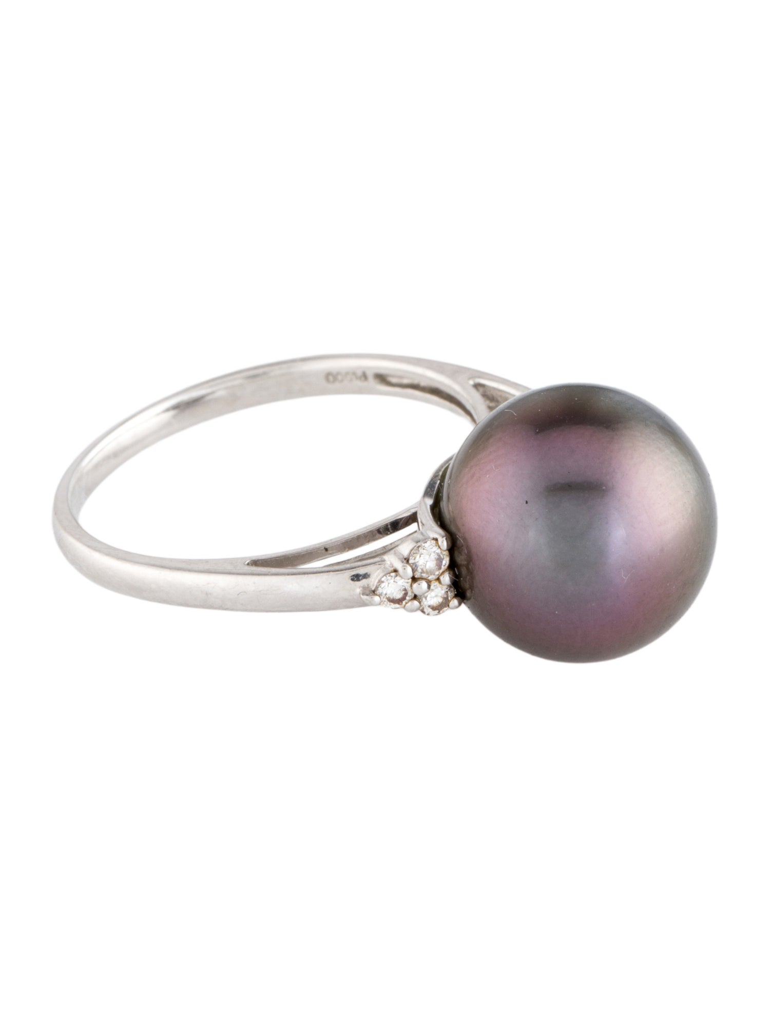 Ring Platinum Pearl & Diamond Cocktail